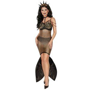 NEW Dark Mermaid Costume SZ Medium Halloween Cosplay MSRP $94 Defect